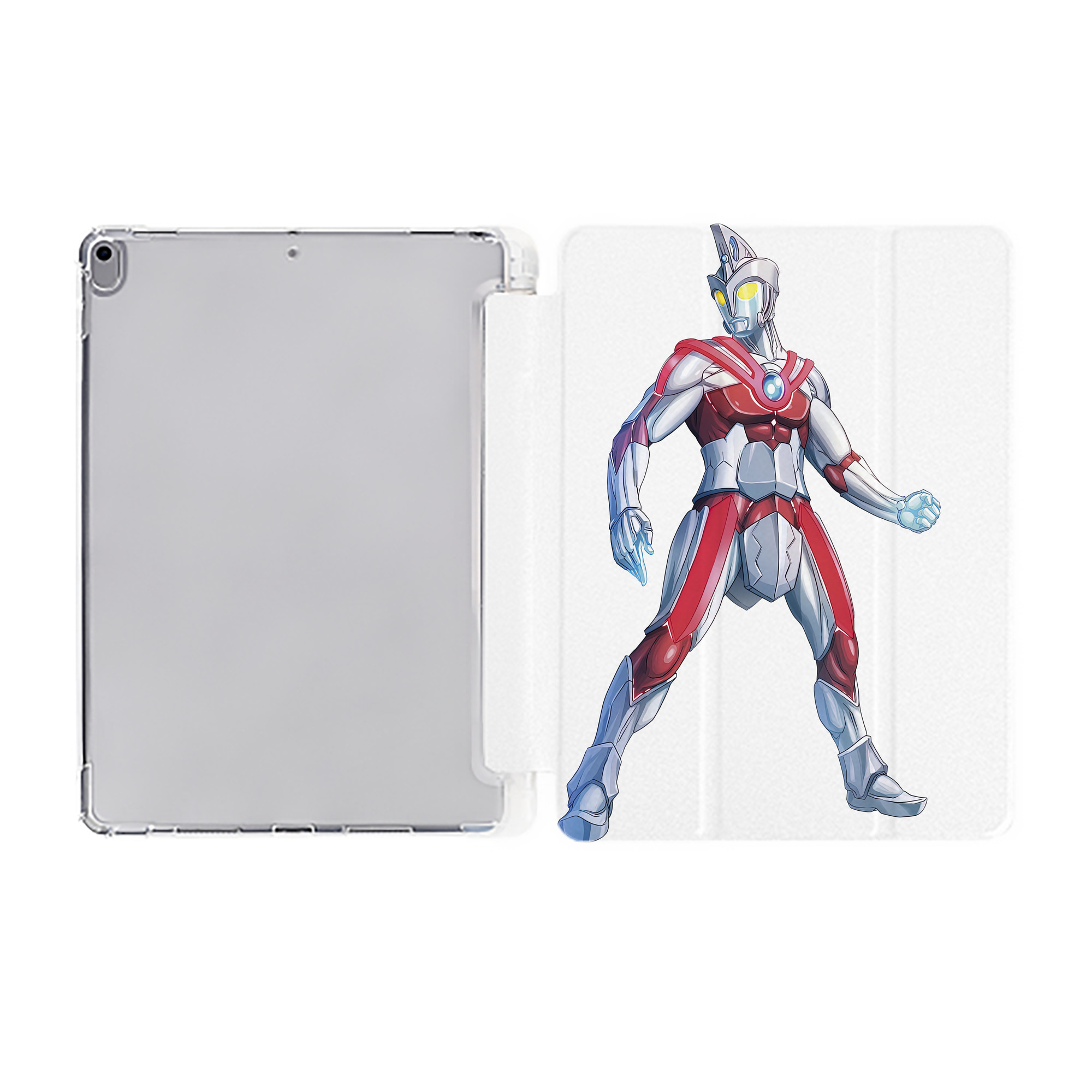 （画像用） ウルトラマン Ultraman IPad ケース ペン収納付き 三つ折りスタンド PUレザー×シリコン 対応機種9.5/10.5/10.9インチ